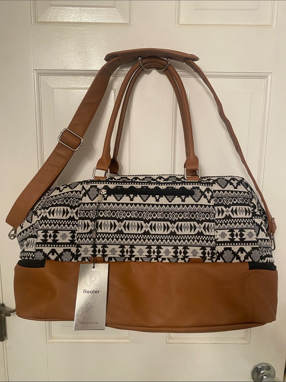 Realer NET B&W Aztec weekender Bag